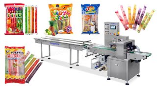 Automatic Horizontal Strip Freeze Pop Ice Lolly Popsicle Flow Packaging Machine