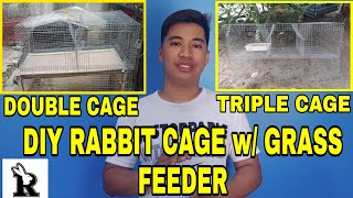 RABBIT FARMING-PAANO GUMAWA NG RABBIT CAGE w/ GRASS FEEDER /RABBIT CAGE TUTORIAL