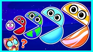 Hungry Planets 🪐 Planet Sizes Sport Balls 🚀 Solar System Comparison 🪐 for Kids by Purr Purr