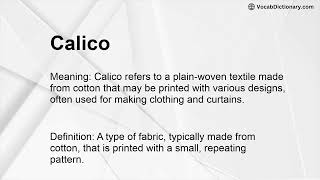 Calico Meaning