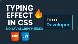Pure CSS Typing & Sliding Text Animation | HTML CSS Tutorial (No JavaScript)
