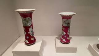 My Appraisal of a Pair of Chinese 18th c., Ruby Red, Porcelain Beaker Vases on Display at the MET