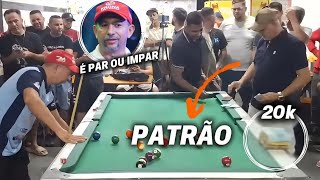 O PATRÃO DO BAIANINHO FALOU QUE O JOGO É PAR OU IMPAR VEJAM #sinuca #sinucaaovivo #diegobarsinuca