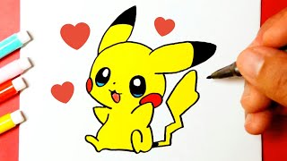 Como desenhar o PIKACHU Pokémon fofo e fácil ❤ Desenhos Bonitos - Desenho para Desenhar