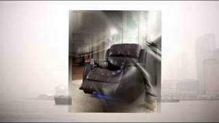 Homelegance 9745BRW-1 Jimmy Collection Upholstered Power Reclining Massage Chair Brown Bonded