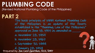 Part 2 Plumbing Code | Master Plumber Licensure Exam Refresher | JON GONTIÑAS