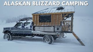 Riding Out an Epic Snowstorm Inside a Cozy Homemade Truck Camper #alaska #asmr #vanlife #camping
