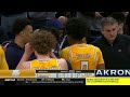 kent state player forgets the score and fouls akron to lose the game