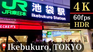 【4K】 Ikebukuro in Tokyo ! Night walk in Neon district for young people , Tokyo Japan!! Vol. 38