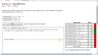 Coding Bat Solutions - Arrays 2 - countEvens