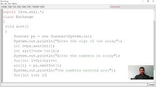Exchange Selection Sort | Java programming | Bluej Environment | ICSE - CLASS 10