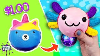 $1 Squishy Makeover To Axolotl Fidget Toy!