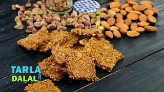 Til and Dry Fruit Chikki (Makar Sankranti Recipe) by Tarla Dalal