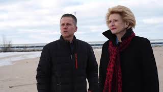 U.S. Senator Debbie Stabenow speaks on erosion and climate change