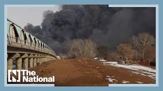 Biggest market in Ukraine's Kharkiv on fire after Russian strikes