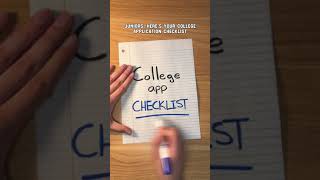 College Application Checklist #shorts