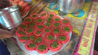 World famous tomato pakoda in making @Dumas,surat