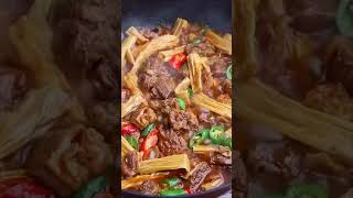 【腐竹烧牛肉】香辣入味，好吃到爆，太下饭了，做法特别简单~