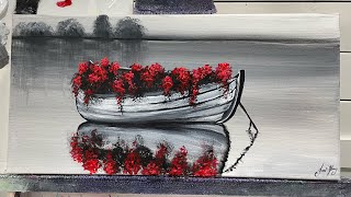 ￼￼How to Paint BOAT OF  ROSES 🌹 Step By Step in Acrylic