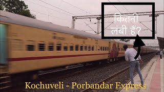 Train Action At Evening:Kochuveli-Porbandar Weekly Express - Indian Railways.