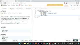 Sqrt(x) Leetcode | Square root of a number GFG - Java