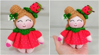 AMAZING IDEA/! Mini Girl Doll with Socks💥 Anyone Can Make a Doll with a Low Budget🍓