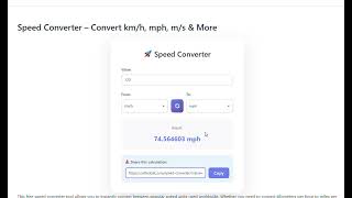 Convert Speed Fast! (km/h to mph, m/s to knots) | Best Online Speed Converter Calculator