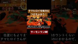 タマヒロイの利用方法。味方につけよう！時にはタマヒロイを見守りましょうWAVE毎にタマヒロイが帰る位置が決まってます。　#サーモンランnw #サーモンランnextwave  #スプラ3