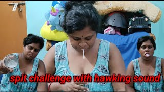 #Indian housewife#challenge video#spit challenge with hawking sound@happyfamilywithmou6962 😊☺️