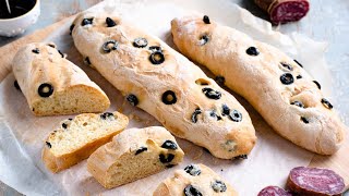 PANE ALLE OLIVE NERE ricetta Facile (con lievito di birra!)