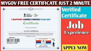 Ministry Of Defence Free Certificate | Mygov Free Certificate | Mygov Pledge Certificate | Flag Day