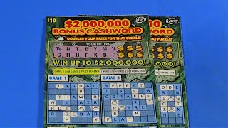 WORDS ON WED. 97:💥💥 BIG WIN! TWO $10 $2M BONUS CASHWORD  Florida Lottery Scratch Tickets