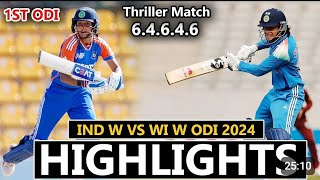 IND W VS WI W ODI 2024