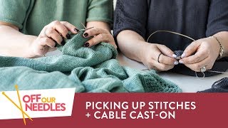 Picking Up Stitches + Cable Cast-On for LACE PANELS | NOVEL-T KNIT ALONG Off Our Needles S4E6