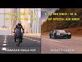 bugatti chiron vs kawasaki ninja h2r