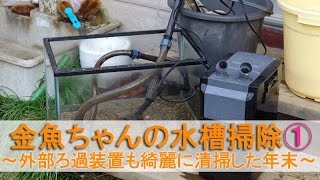 金魚ちゃんの水槽掃除1～外部濾過装置も綺麗に清掃した年末～