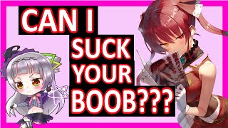 【Hololive】Drunk Marine: CAN I SUCK YOUR B〇〇B? ft. Shion【Eng Sub】