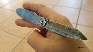 Titanium and Damascus Friction Folder #17 Completed