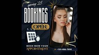 100+ Spring Bookings Canva Templates, April Bookings, Spring Booking Flyer, Easter Flyer, April