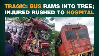 Bus en route Mauda rams into tree; injured driver, passengers rushed to hospital | Nagpur