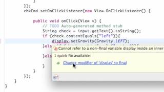 Android App Development for Beginners | 29 Set Gravity within Java