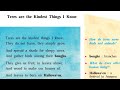 1.3 Trees are the Kindest Things I Know poem 8th class English subject page no. 13 by Zameer Sir