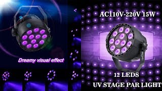 Tomshine AC110V-220V 15W 12 LEDs UV Stage Par Light