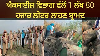 ferozepur news- ਐਕਸਾਈਜ਼ ਵਿਭਾਗ ਨੇ ਕੀਤੀ 1 ਲੱਖ 80 ਹਜਾਰ ਲੀਟਰ ਲਾਹਣ ਬ੍ਰਾਮਦ