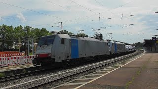 Railpool/TXL BR186 108 + BR187 006 mit vollbeladenem Fiat-Transporter Zug in Rastatt