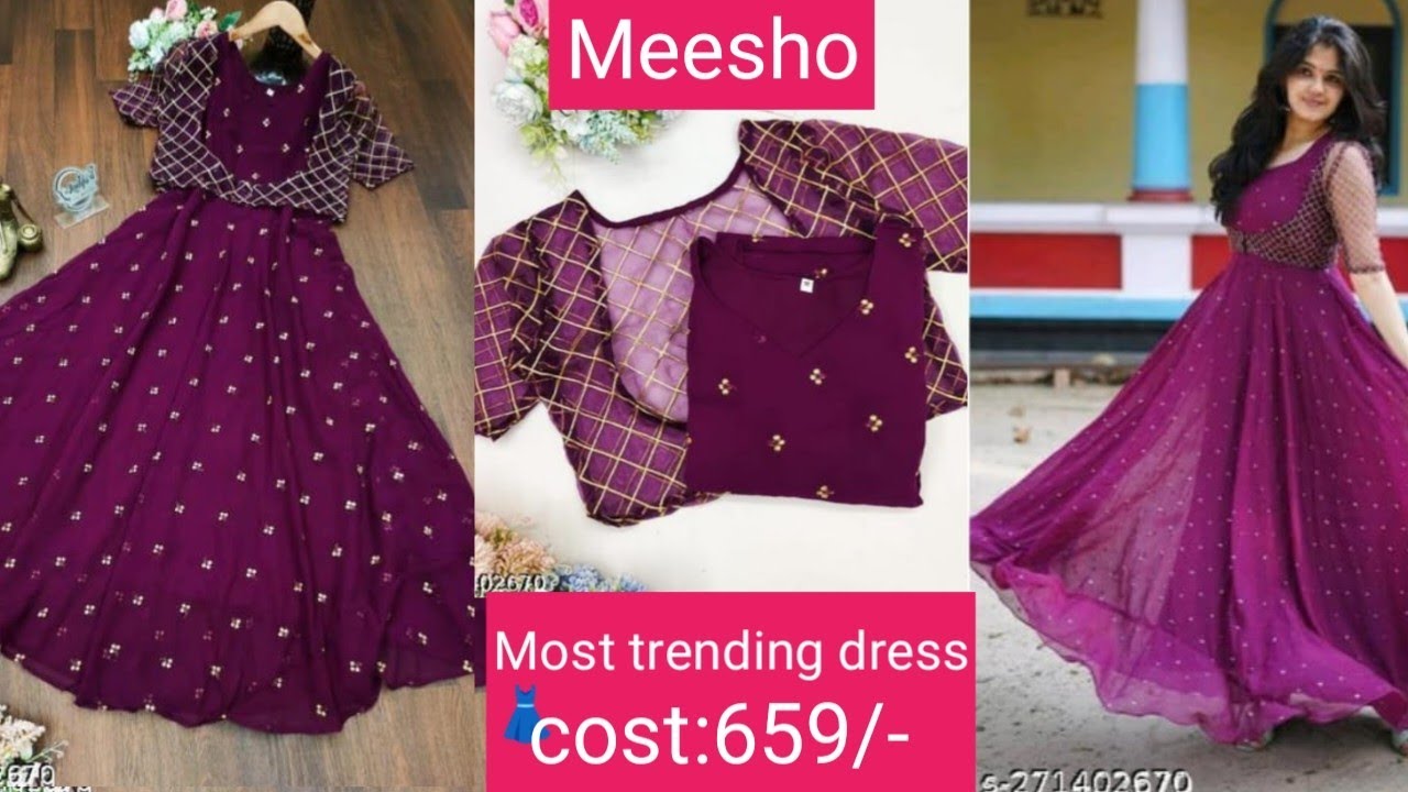 Embroidered Dress Meesho At Alejandra Henning Blog