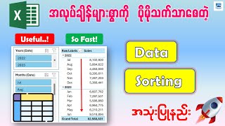 အလုပ်လုပ်ရာမှာ လွယ်ကူလျင်မြန်စေတဲ့ Data Sorting စနစ်တကျ အသုံးပြုနည်း | Microsoft Excel: Data Sorting