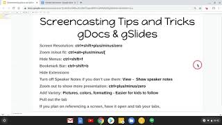 Screencasting Tips and Tricks in gDocs and gSlides