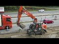 hitachi zaxis caterpillar bagger 🚧 mega autobahn baustelle doku 63