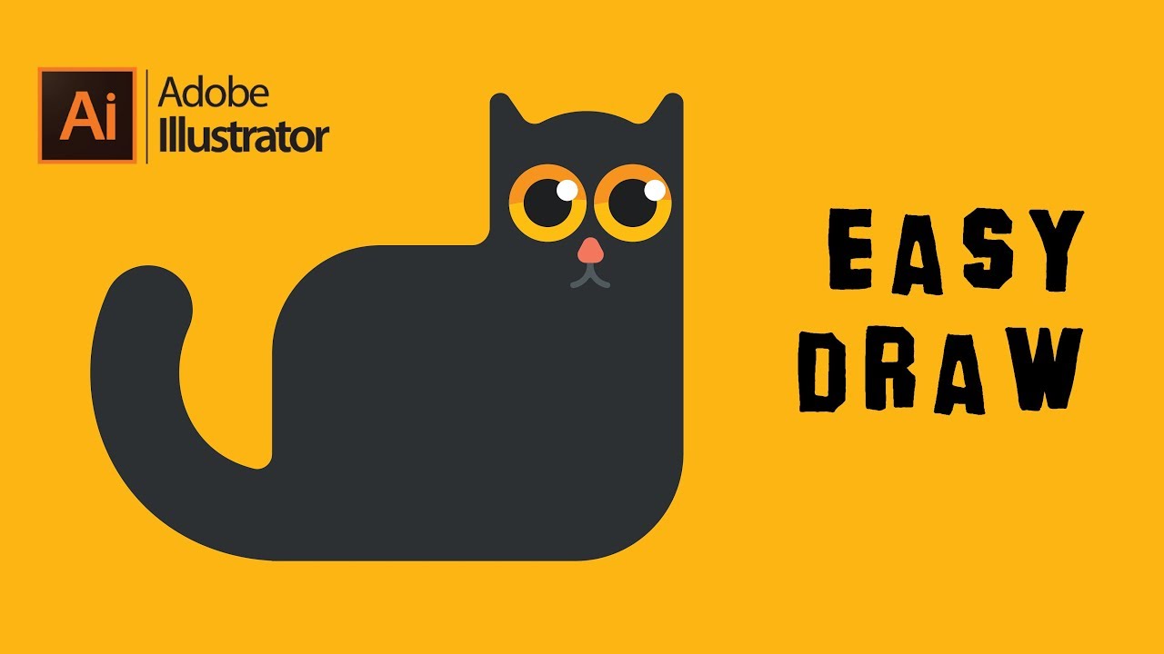 Draw A Cat Super Easy Tutorial In Adobe Illustrator Youtube